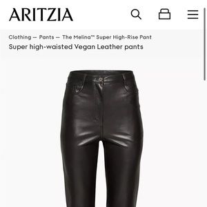 Aritzia The Melina Super High Rise Leather Pant